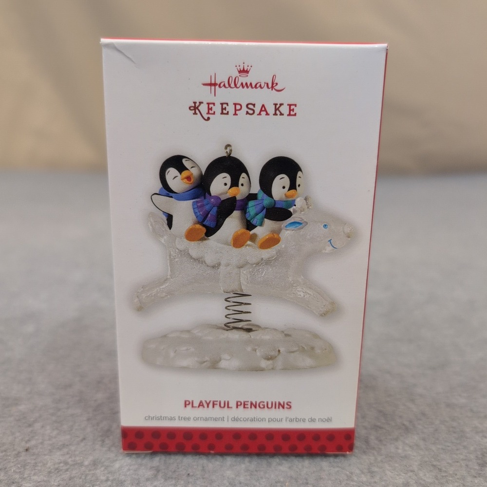 Hallmark Keepsake 2013 Playful Penguins Christmas Tree Ornament - Picture 1 of 4